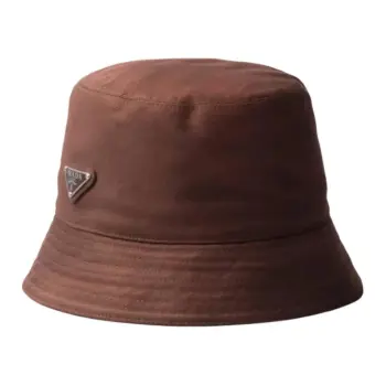 PRADA Cotton Bucket Hats Unisex Dark Brown