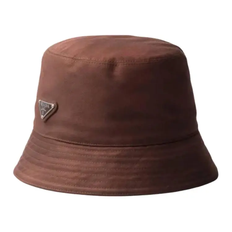 PRADA Cotton Bucket Hats Unisex Dark Brown-0