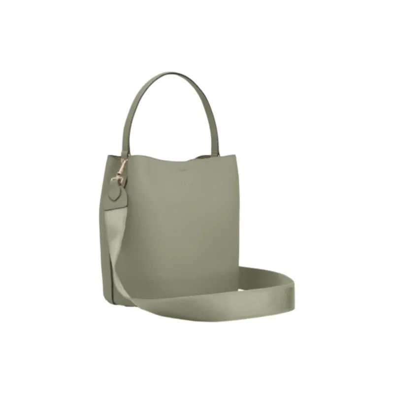 Furla Danae Cow Leather Bucket Bag, Crossbody, One Shoulder Handbag Trumpets Women's Green-2