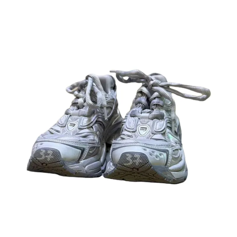 Balenciaga Runner2.0 Low Top Chunky Sneakers Men's Gray Silver-4