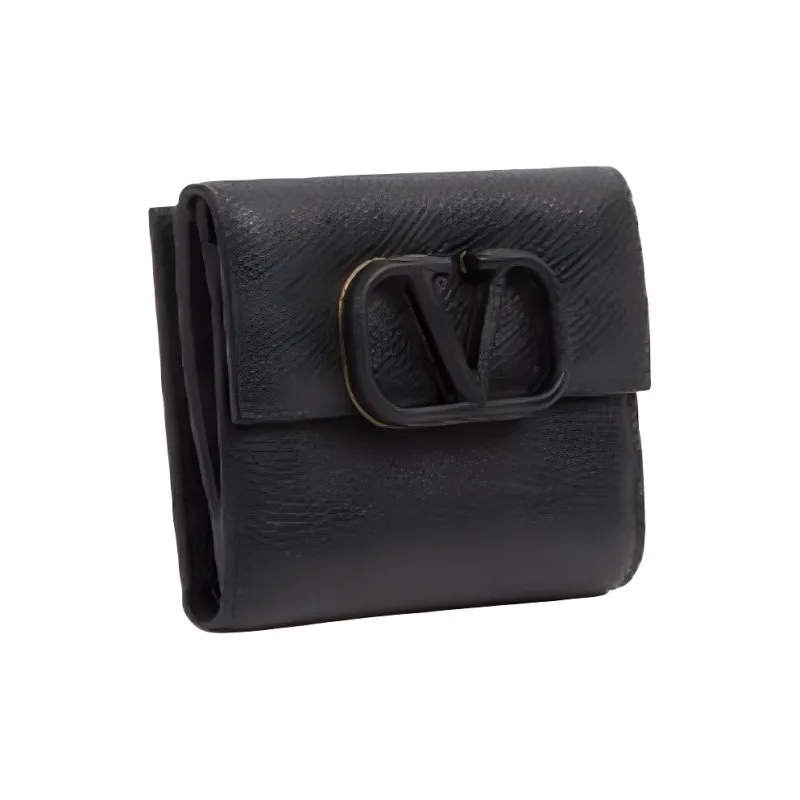 Valentino VSLING Calfskin Wallet Women's Black-1
