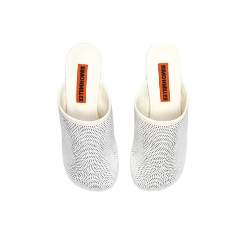 SIMON MILLER Abrasion Resistant Closed Toe Slippers Women's White-1