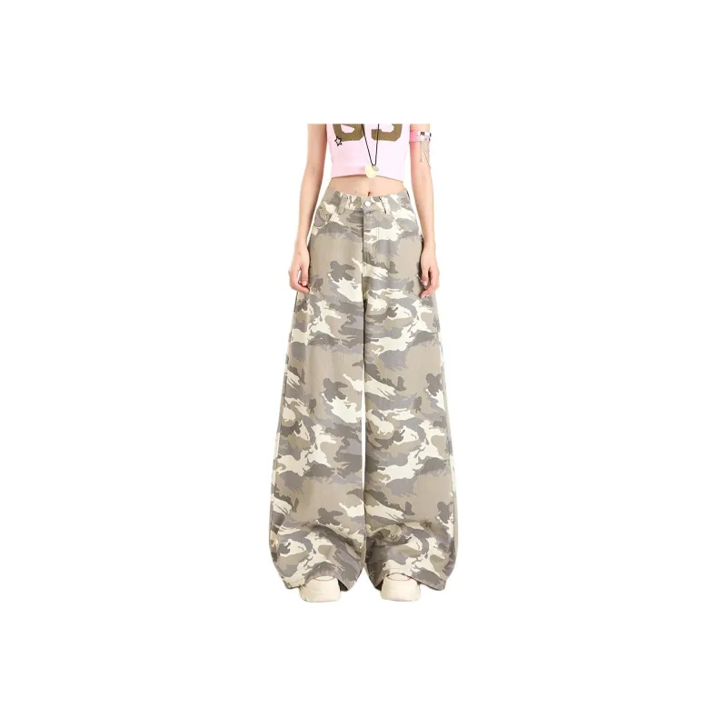 NHZN Jeans Women's Camouflage Apricot-0