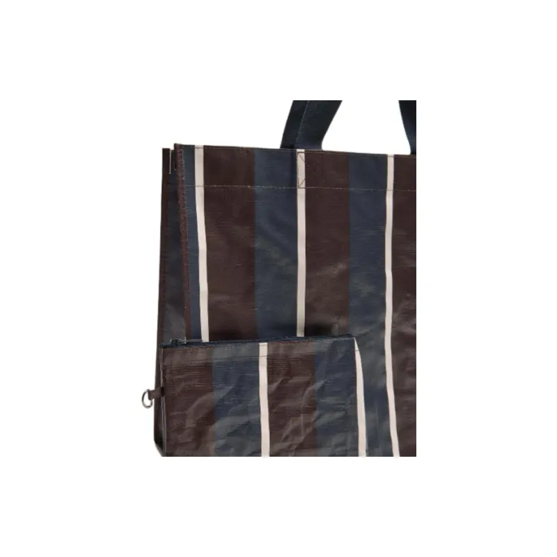ZARA Polypropylene Tote Bag, Shopping Bag, Handbag Women's Black & Brown-2