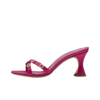 MANOLO BLAHNIK Slide Slippers 7cm Women's Pink