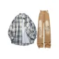 Set (Gray Checkered Top+Yellow Mud Pants)