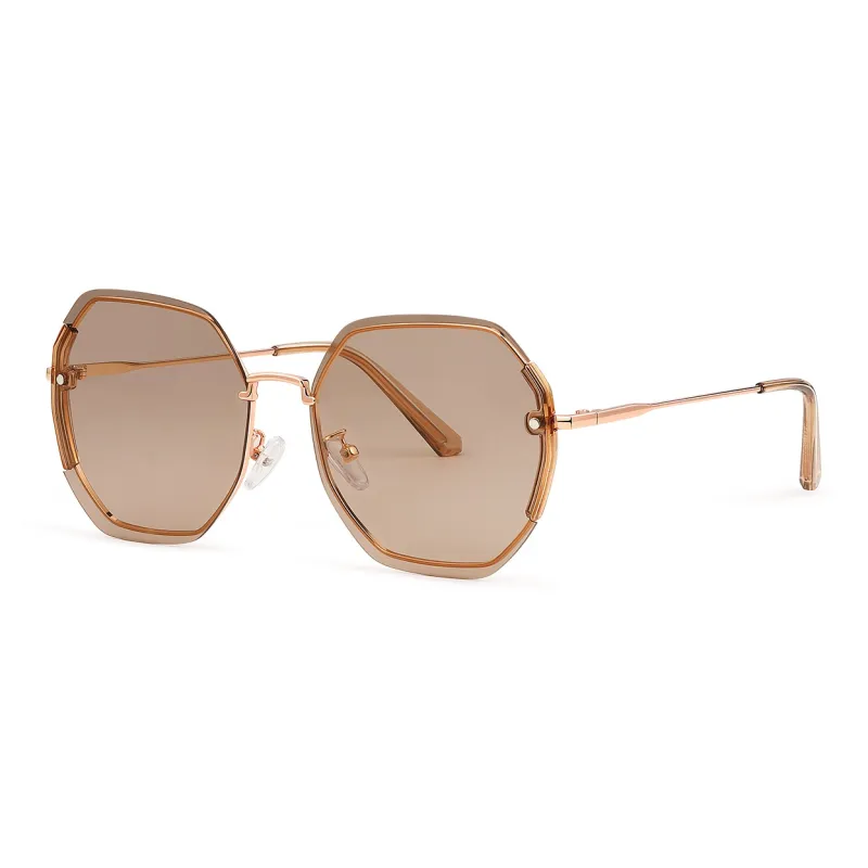 VEGOOS Metal Irregular Shape Sunglasses Women's-5