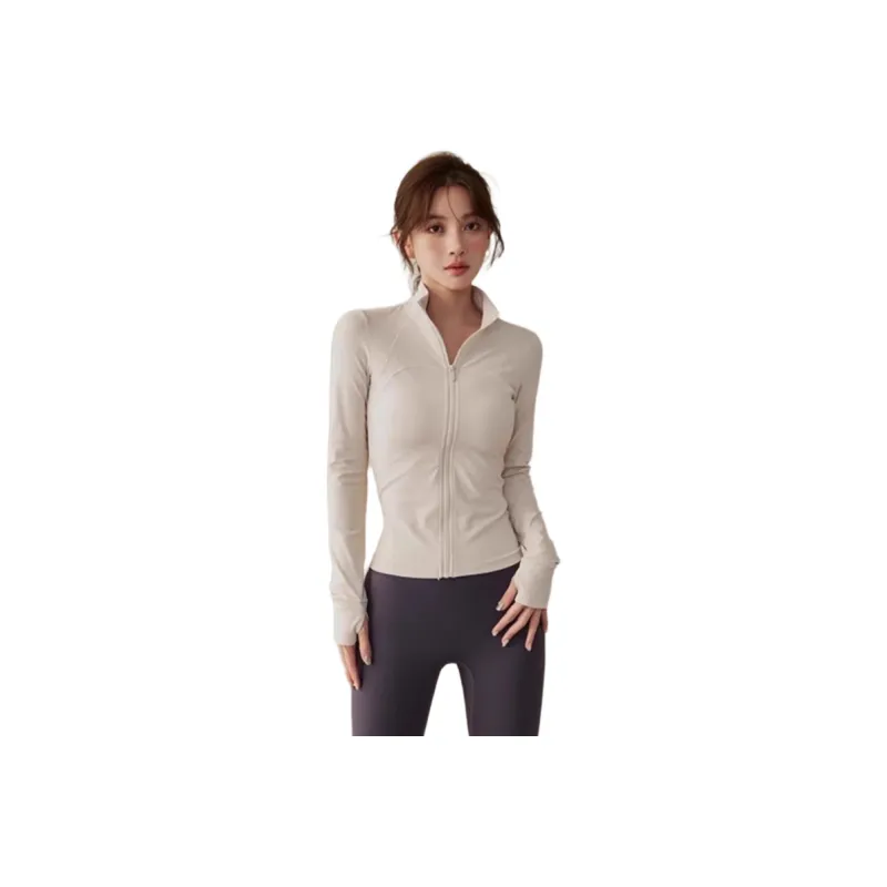 GUAILILUOLI Yoga Jackets Women's White-0