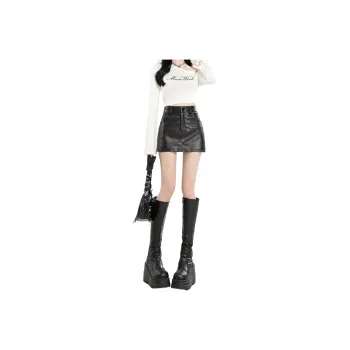 YINLEI Leather Short Skirts Women's
