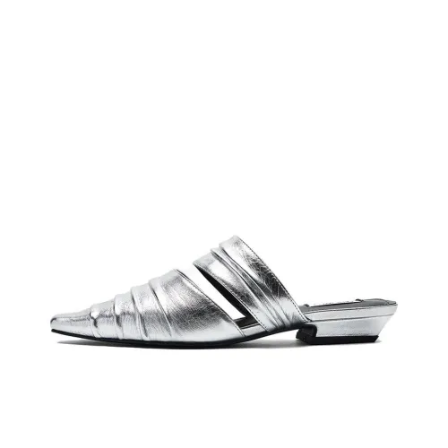 NINE WEST Closed Toe Slippers Women's Silver