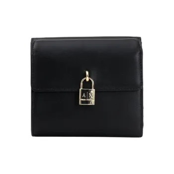 ARMANI EXCHANGEAE PU Polyurethane Wallet Women's Black