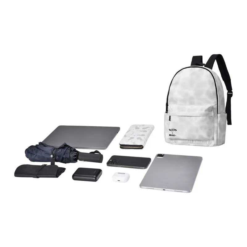 ONRF SOUNDBYTE Collaboration Polyester Backpack Medium Size Unisex White-4