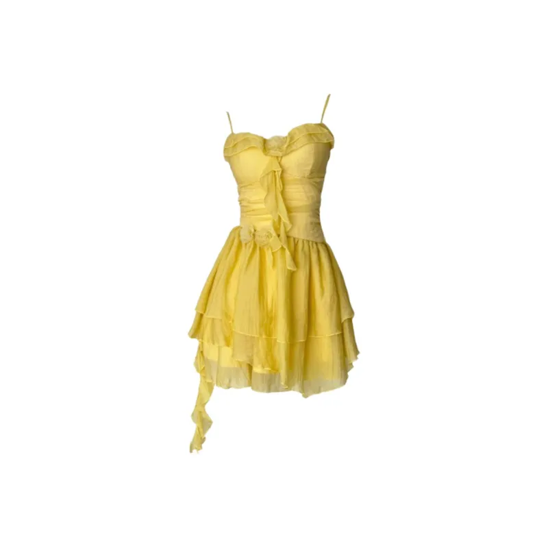 GOSO Slip Dresses Women's Yellow-0