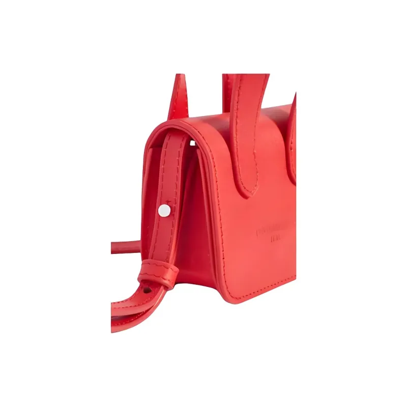 DEGAIA Cow Leather Shoulder Bag Crossbody Bag Handbag Small Size Women's Red-2