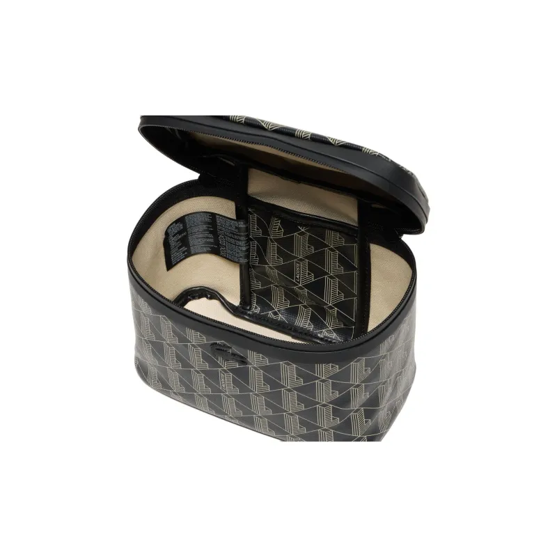 LACOSTE Cotton Makeup Bag Women's Black-4