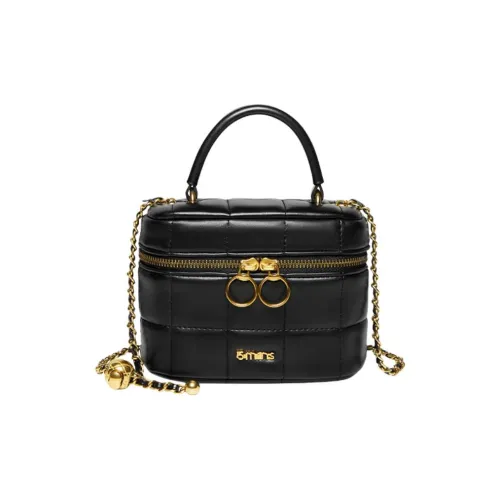15 MINS Cow Leather Box Bag, Crossbody Bag, Shoulder Bag Mini Women's Ecru/Black