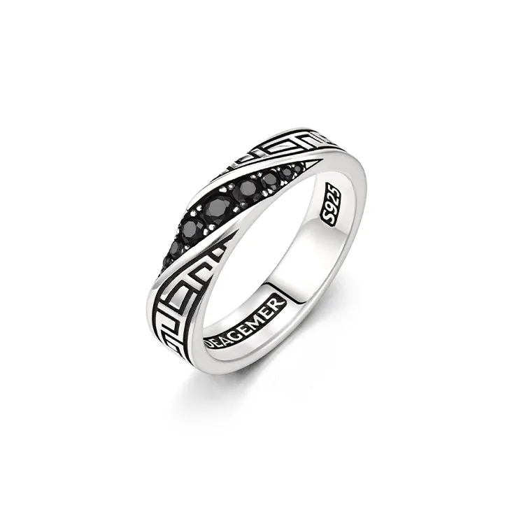 IDEAGEMER 925 Sterling Silver Rings Men's-0