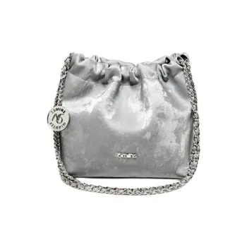 15 MINS Cow Leather Chain Bag Shoulder Bag Regular Women's Milkshake White/Space Silver/Olive Green