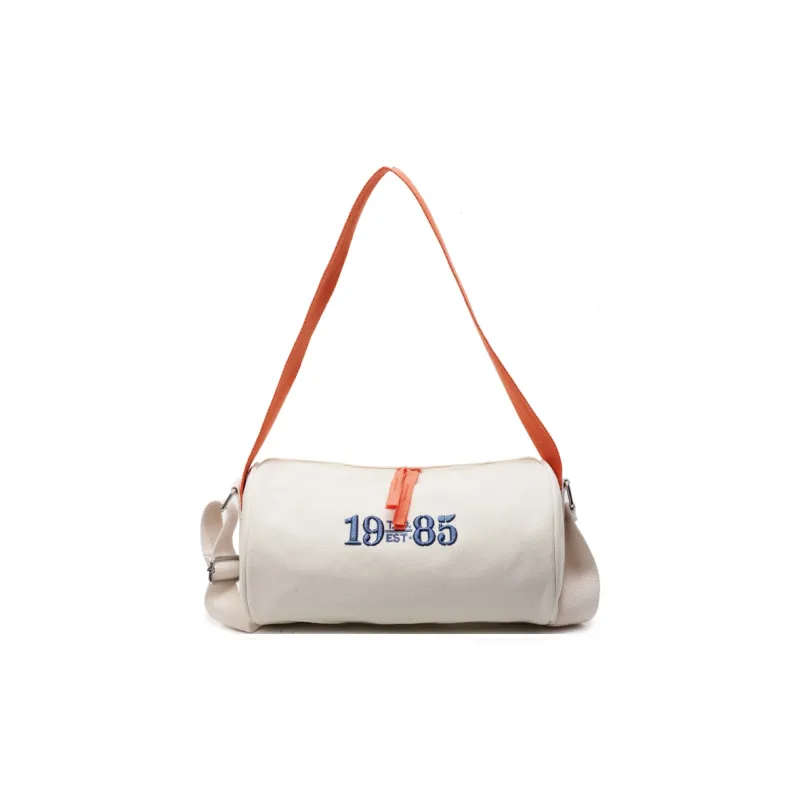 BUBM Fabric Cylinder Bag, Crossbody Handbag, Shoulder Bag Women's Dark Tea/Ecru/Khaki-6