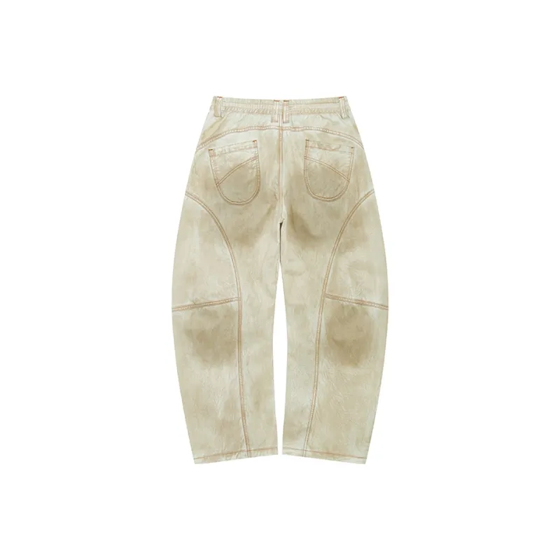 WULISHAONIAN Jeans Unisex Dirty Beige-1
