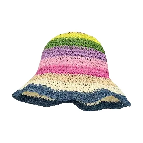 BOOLFEN Straw Woven Bucket Hats Women's-6