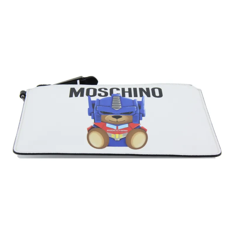 MOSCHINO PU Clutch Regular Women's White-3