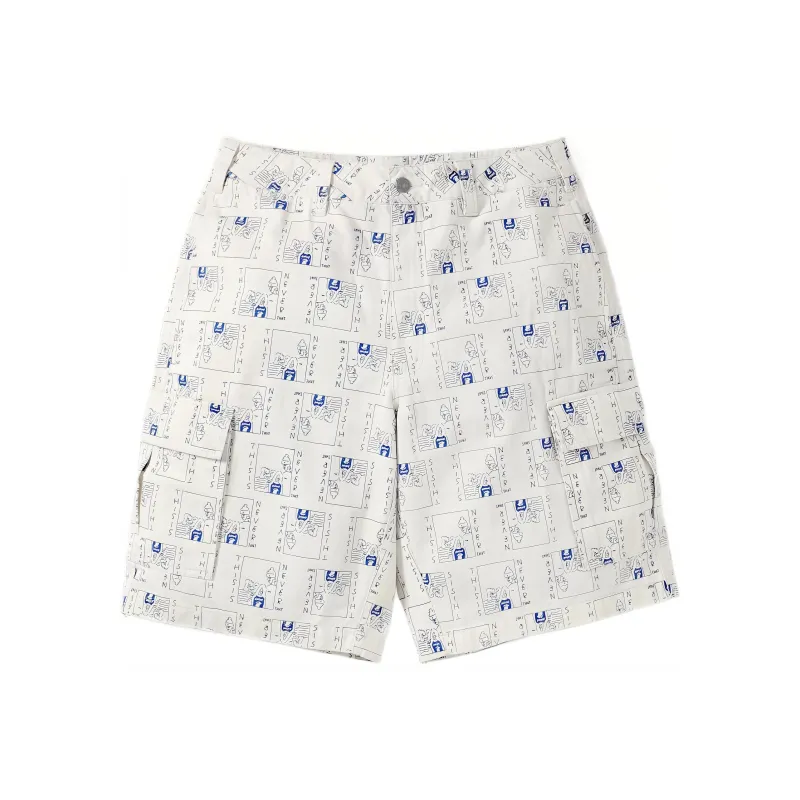 Thisisneverthat Long Field Collaboration Cargo Shorts Unisex White-0