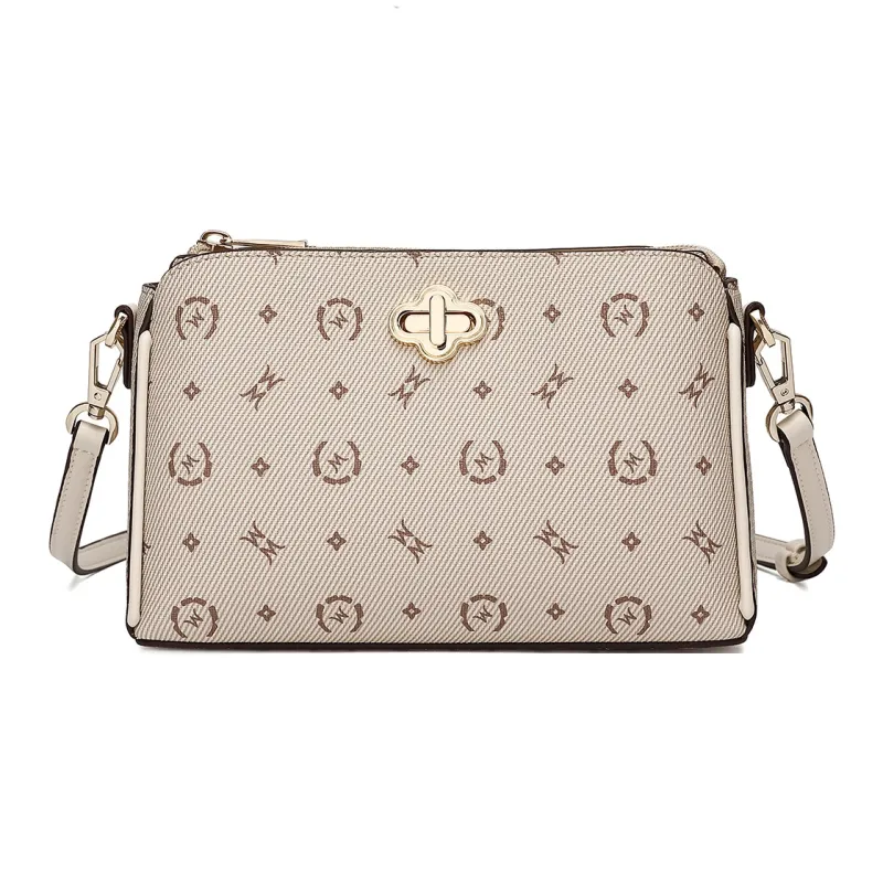 MEXICAN PVC Shoulder Bag, Crossbody Bag Women's Dark Brown/Khaki-4