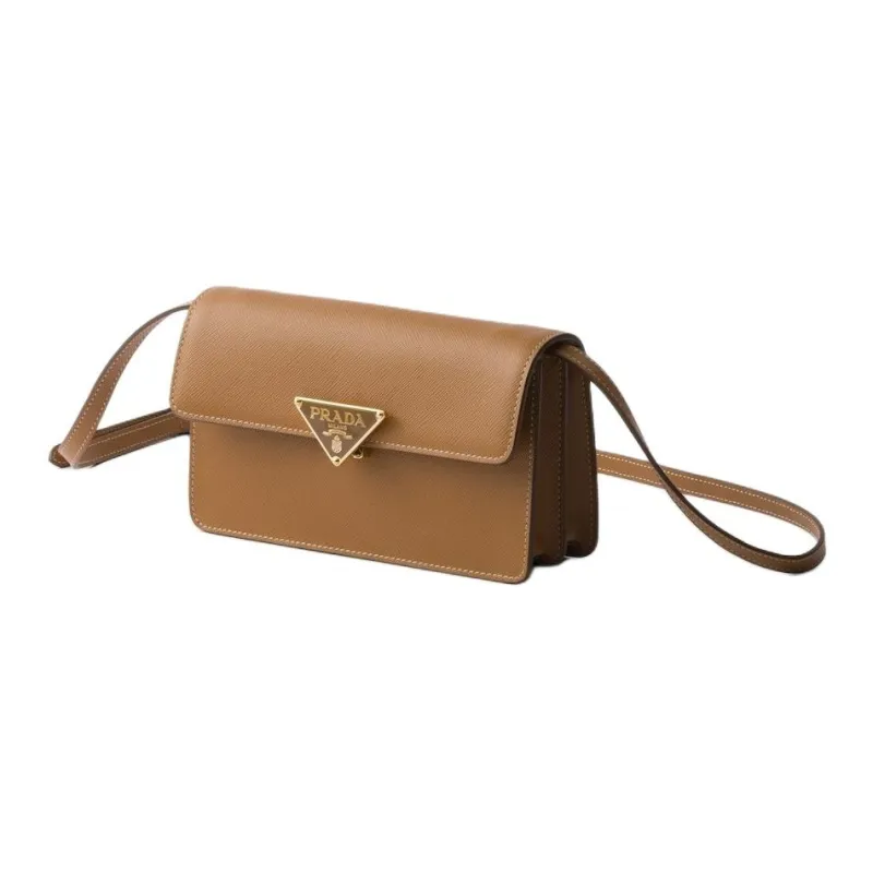 PRADA Saffiano Calfskin Shoulder Bag Mini Women's Caramel-1
