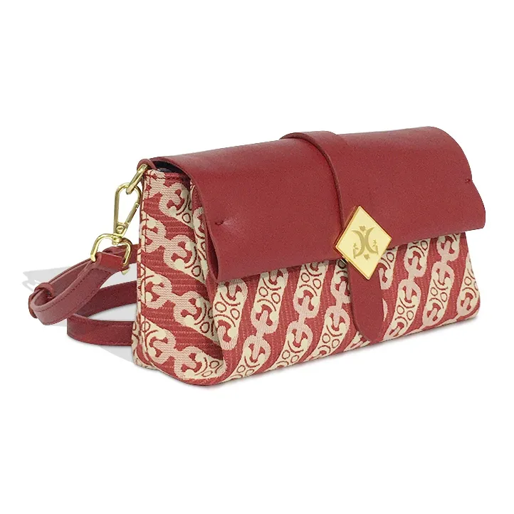 MACK JODAER Synthetic Leather Shoulder Bag Women's Burgundy-1