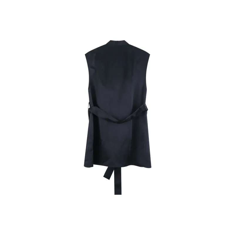 DianThia Sleeveless Draped Collar Shirt For Women's Women's-1
