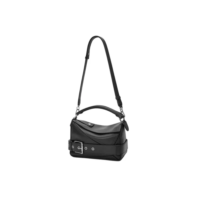 LOEWE Puzzle Bright Calfskin Shoulder Bag, Crossbody Bag, Handbag Trumpets Women's Black-1