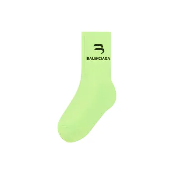 Balenciaga B Tennis Socks 'Grass Green/Black'