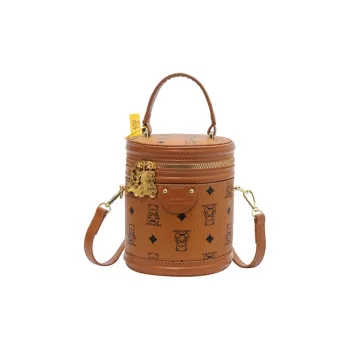 Teddy Bear Collection PU Crossbody Handbag Women's Brown/Ecru/Pink