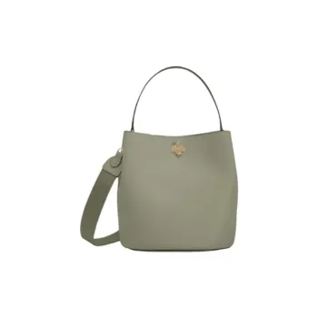 Furla Danae Cow Leather Bucket Bag, Crossbody, One Shoulder Handbag Trumpets Women's Green