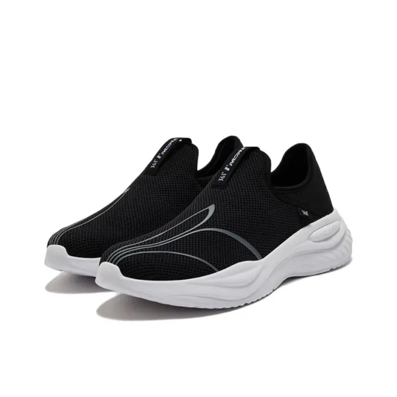 361° Abrasion Resistant Slip Resistant Low Top Casual Shoes Men's Black White-2