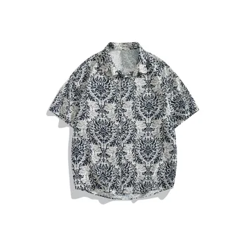 SIFLYTO Shirts Unisex Ink Fragrance Brocade Pattern