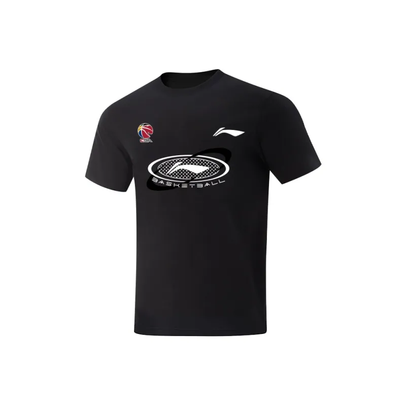 LiNing Basketball Collection CBA Collection T Shirt Unisex Black-0