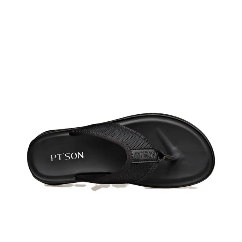 PT'SON Abrasion Resistant Slip Resistant Flip Flops Men's Black-1
