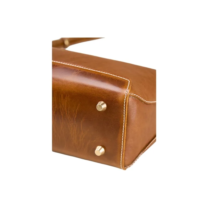 KAISER Top Grain Vegetable Tanned Cow Leather Tote Bag, Shoulder Bag Regular Women's Multicolor-3
