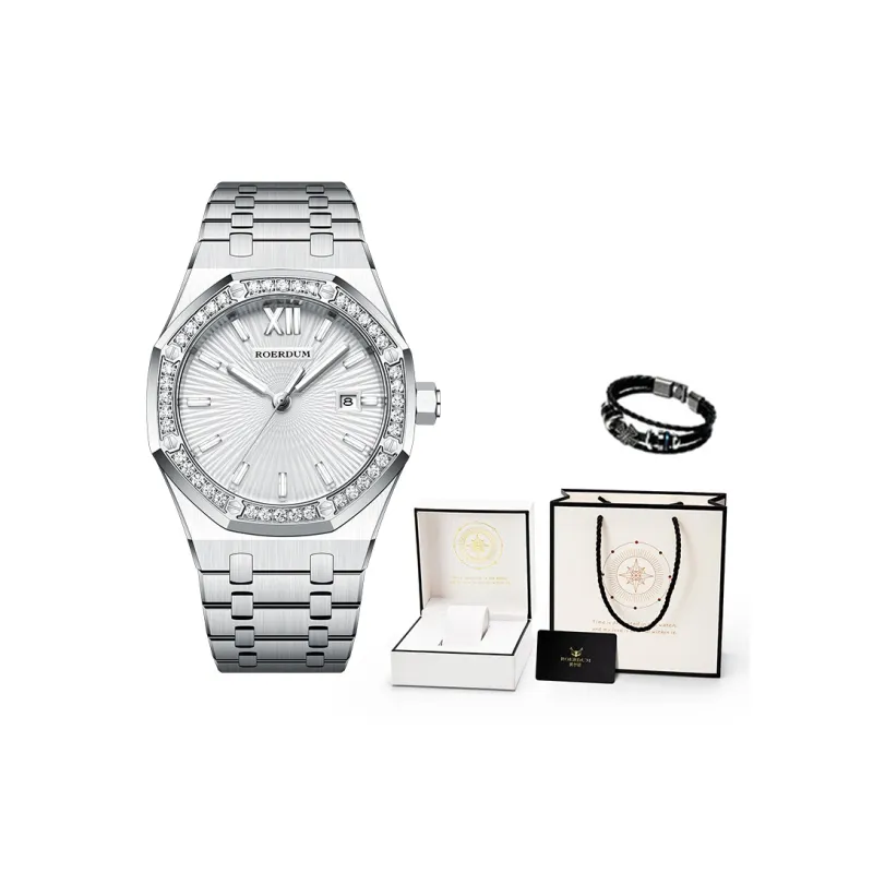 ROERDUM God Of War Series Automatic/Manual Mechanical Movement Stainless Steel Watchband Watch Men's Watches White Dial-15