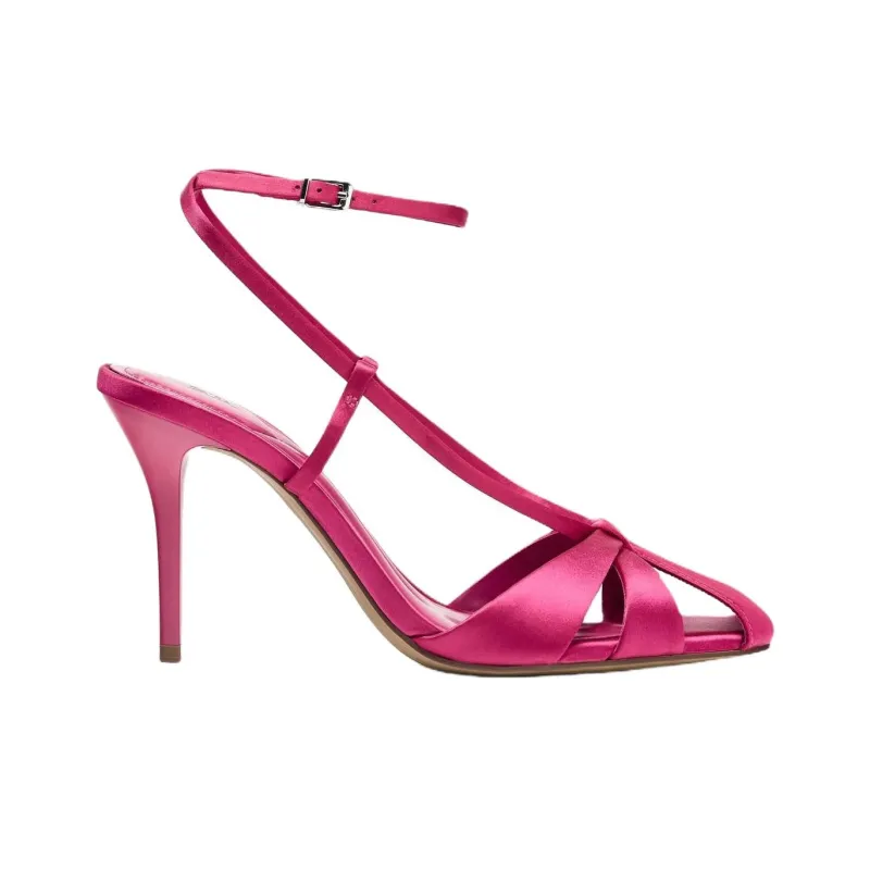 ZARA Slim Heel High Heels 9cm Women's Rose Red-1