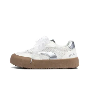 RENBEN Slip Resistant Abrasion Resistant Shock Absorbers Low Top Skateboard Shoes Women's Beige Gray