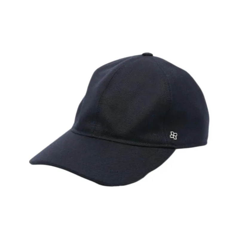 Tagliatore Virgin Wool Baseball Caps Men's Black-0