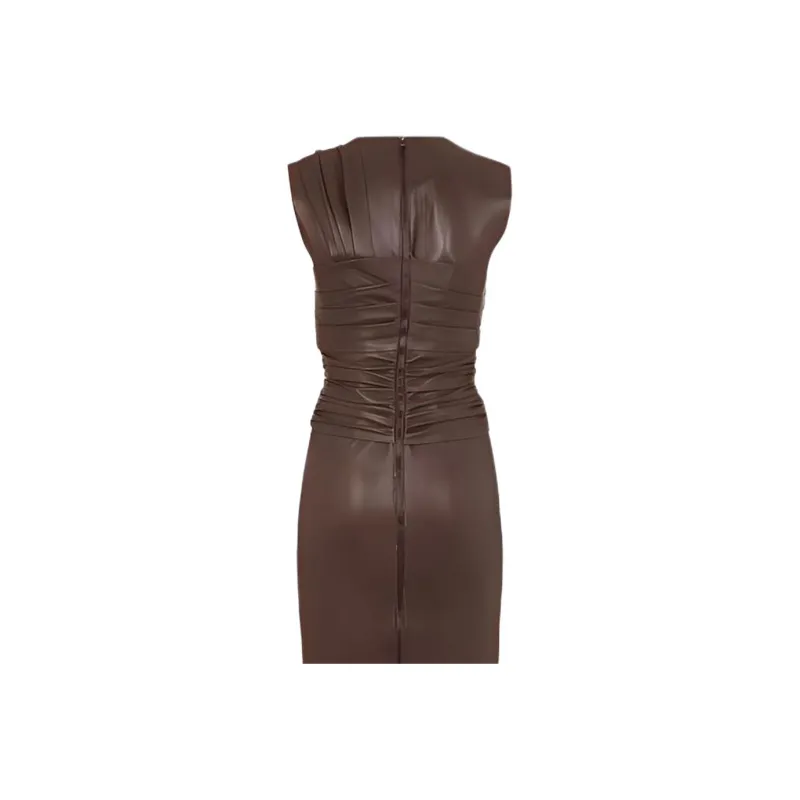 FENDI X Skims Leather Dress Cocoa-4