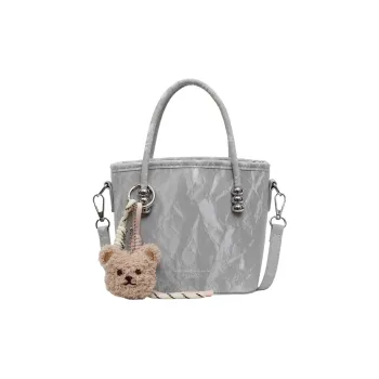Meow In The Grass PU One Shoulder Handbag Regular Women's Pink/Black/Ecru/Silver