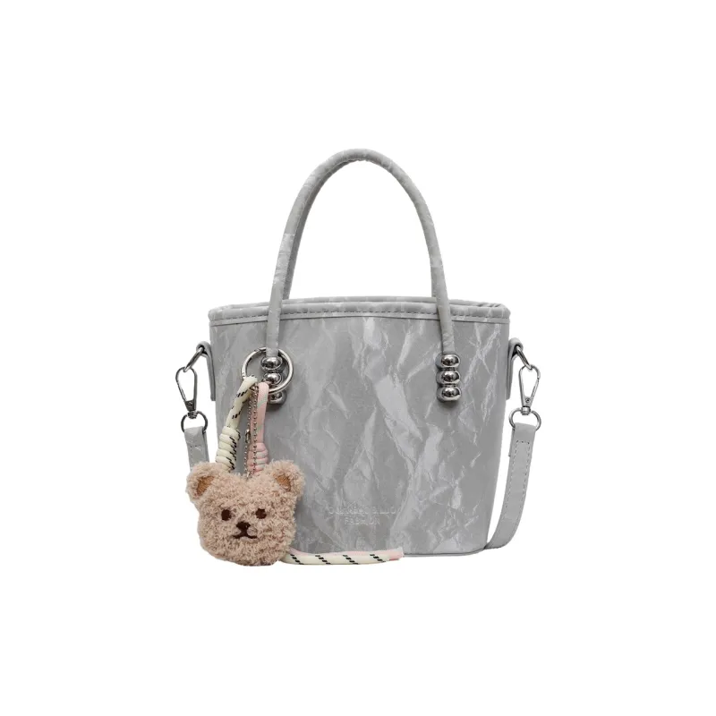 Meow In The Grass PU One Shoulder Handbag Regular Women's Pink/Black/Ecru/Silver-15