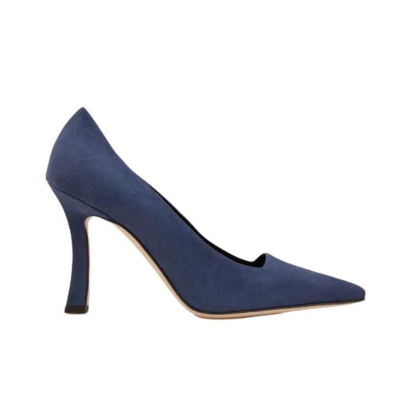MANOLO BLAHNIK Moira Slim Heel High Heels 10.5cm Women's Blue-1
