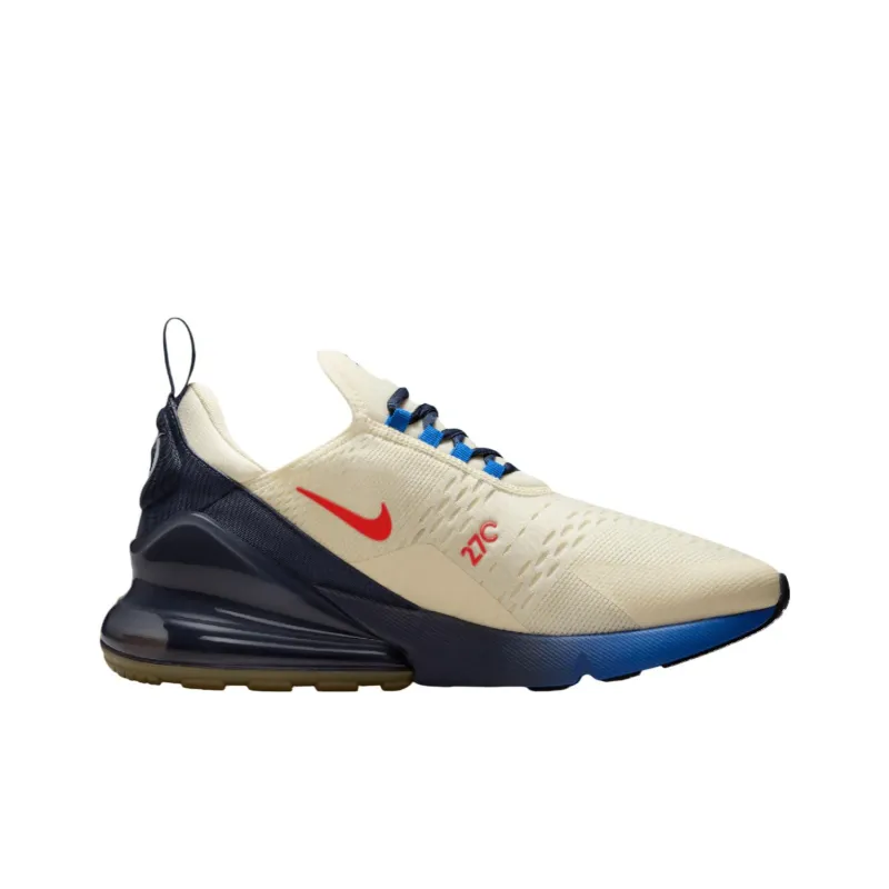 Nike Air Max 270 Anti Slip Wear Resistant Low Top Running Shoes Unisex White Blue-1