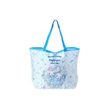Sanrio DOLLY MIX Collaboration Polyester Tote Bag, Shopping Bag, Shoulder Bag Women's Light Blue